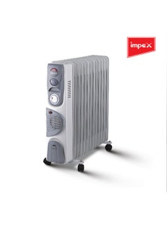 اشتري Oil Electric Heater With 400W Turbo Fan 3 Heat Setting 13 Fins Portable Space Heater With Universal Wheels Adjustable Thermostat Overheat And Tip Over Protection 2500 W OHF 13 White في السعودية