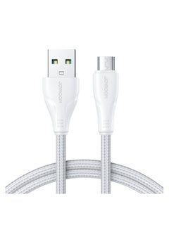Buy Joyroom USB cable - micro USB 2.4A Surpass Series for fast charging and data transfer 1,2m (S-UM018A11) White in Egypt