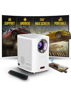 Buy Smart Mini Android Projector 5500 Lumens With 150" Display |Built-in Dual Hi-Fi Speakers Supported 1080P (60FPS) Portable Projector 4K |Android 9.0 TV Download Apps Bluetooth WiFi Video Projector PROJ-WO-83-AN White in UAE