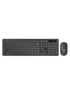 اشتري Wireless Keyboard And Mouse Combo, Slim Full-Size 2.4Ghz Wireless Keyboard With 1600 DPI Ambidextrous Mouse, Nano USB Receiver, Quiet Keys, Angled Kickstand For iMac, MacBook Air, ASUS, ProCombo-13 Black في الامارات