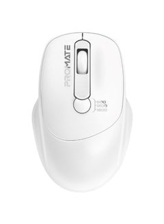 اشتري Wireless Mouse, EZGrip Ergonomic Ambidextrous 2.4GHz Wireless Mice With Adjustable 1600DPI, 6 Million Keystrokes, Nano USB Receiver, 10M Range And 120-Hour Working Time For Laptops, PC, UniGlide White في الامارات