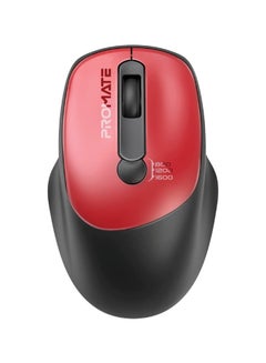 اشتري Wireless Mouse, EZGrip Ergonomic Ambidextrous 2.4GHz Wireless Mice With Adjustable 1600DPI, 6 Million Keystrokes, Nano USB Receiver, 10M Range And 120-Hour Working Time For Laptops, PC, UniGlide Red في الامارات