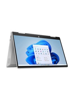 اشتري Pavilion x360 Convertible Laptop With 14-Inch Display, Core i5-1235U Processor/8GB RAM/256GB SSD/Windows 11 Home English Natural Silver في الامارات
