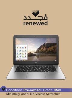 اشتري Renewed - Chromebook 14 (2017) Laptop With 14-Inch Display, Intel Celeron Processor/1st Gen/2GB RAM/16GB Emmc/Intel HD Graphics 500 Silver English Silver في السعودية