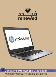 اشتري Renewed - ProBook 640 G2 Laptop With 14-Inch Display,Intel Core i5 Processor /6th Gen/8GB RAM/512GB SSD/620MB Intel UHD Graphics/Windows 10 Pro English Black في السعودية