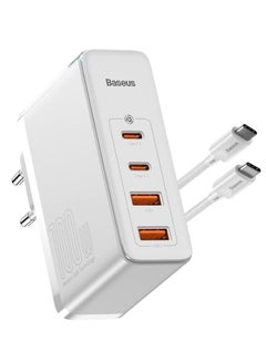 Buy USB C Charger 100W, 4-Ports PD PPS Power Supply Fast Charger With GaN, Charging Adapter For MacBook Pro/Air, iPhone 15/14/13/12, iPad Pro, Galaxy S23, Laptop, Steam Deck, Apple Watch Etc White in UAE