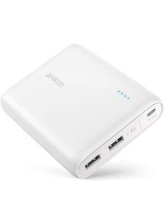 Buy 13000 mAh Anker PowerCore , Compact 13000mAh 2-Port Ultra-Portable Phone Charger Power White in Egypt