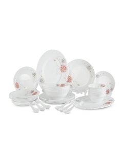 Buy 36-Piece Opalware Dinner Set Includes Oval Plate, Soup Plates, Dinner Plates, Flat Plates, Salad Bowls 38.0cm in UAE