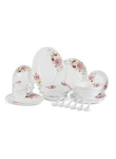 Buy 36-Piece Opalware Dinner Set Includes Oval Plate, Soup Plates, Dinner Plates, Flat Plates, Salad Bowls, Small Bowls and Soup Spoons Dishwasher-Safe and Microwave Safe Chip-Resistant 38.0cm in UAE