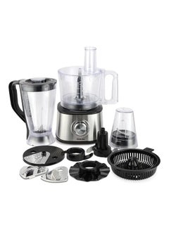 Buy 2-Speed Pulse 10-In-1 Food Processor (Blender, Slicer, Chopper, Kneader, Mixer, Beater, Whisk, Shredder, Juicer And Grinding) 1000 W NFP3100A Silver in Saudi Arabia