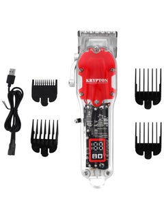 Buy Rechargeable Professional Hair Clipper With High-Capacity Battery And Fast Charging - KNTR5299 Red in UAE