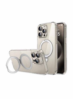 Buy iPhone 15 Pro Case MagSafe With Holder Military Grade Drop Protection Anti-Yellowing Crystal Clear Suitable For Any Color iPhone Slim Magnetic Full Protection Case 6.1 Inch Clear in Saudi Arabia