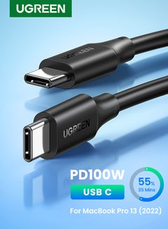 Buy 100W USB C Cable 1M, USB Type C Charging Cable PVC PD Fast Charge Type C Cable for iPhone 15 Series, MacBook Air/Pro, iPad Pro/Air, Mini, Samsung, XiaoMi, Pixel,Mobile,Laptop,PS5,SLR Camera,DJ Pocket Black in Saudi Arabia