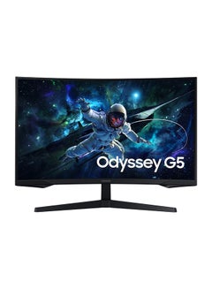 اشتري 32 Inch Odyssey G5 G55C QHD 165Hz 1ms Curved Gaming Monitor, FreeSync,  LS32CG552EMXUE Black في السعودية
