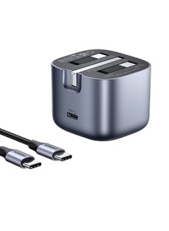 Buy Nexode GaN 30W iPhone 15 Charger With Cable  USB C Power Adapter Foldable iPhone Charger Type C Plug with 60W USB C Cable for iPhone 15 Pro Max/15 Pro/15/15 Plus, iPad, Samsung, Xiaomi, Oneplus, etc Grey in UAE