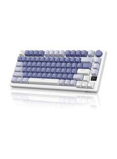 Buy RKM75 - Tri Mode Mechanical Keyboard 2.4GHz/Bluetooth/USB-C Wired Gaming Keyboard 75% Layout 81 Keys Gasket Mounted With OLED Smart Display And Knob RGB Backlit in UAE