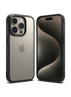 اشتري Fusion Bold Compatible With iPhone 15 Pro Case Cover Firm Grip Frame Anti-Yellowing Frosted Hard Back Shockproof Bumper Back Cover Matte Black في مصر