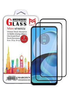 Buy 2 Pack For Motorola Moto G14 Screen Protcetor Scratch And Shatter Resistant Anti Bubble Glass Clear in UAE