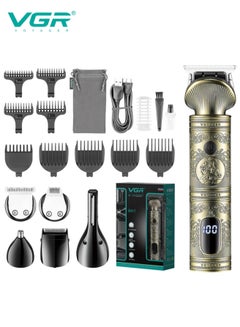 Buy VGR 6in1 Trimmer and Shaver Hair Clipper 1200mAh Battery 90 Minutes Working Time with 10 Pcs Guide Comb Grooming Kit with LED Display for Home Travel Outdoor Dormitory Office Car V-106 in Egypt