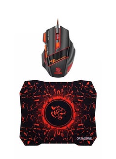 Buy 2-In-1 Kit Gaming Mouse And Mouse Pad Black/Orange in Saudi Arabia