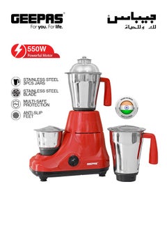 اشتري 3-In-1 Mixer Grinder With Stainless Steel Jar Set 750 W GSB5081 Red/Black في السعودية