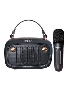 Buy Karaoke Bluetooth Portable Speaker With Wireless Mic With Voice Modulation Black in Saudi Arabia