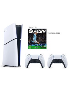 Buy PlayStation 5 Slim Console Digital Edition With 2 Dualsense Controller And FC 24 PS5 Voucher Code With Ultimate Team Voucher -  (KSA Version) in UAE