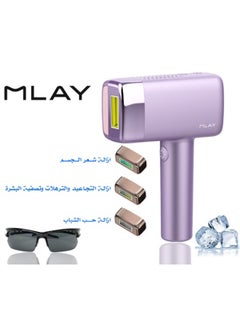 Buy T14 laser hair removal device with IPL technology and cooling function for painless hair removal Purple in Saudi Arabia