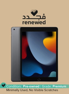 Buy Renewed - iPad 2021 (9th Generation) 10.2-Inch, 64GB, WiFi, Space Gray With Facetime - International Version in Saudi Arabia
