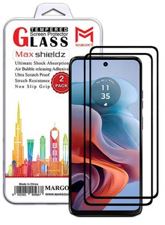 اشتري 2 Pack For Motorola Moto G34 Screen Protector 9H Hardness Scratch Resistance Screen Protector 3D Tempered Glass Film Ultra HD Easy Install Case Friendly Glass في الامارات