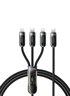 اشتري Multi-Connector Type-C Fast Charging Display Cable Lightning / Type-C  / Micro USB 1.2M Black في الامارات