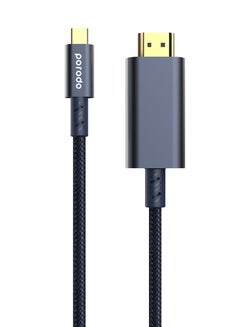 اشتري Type-C HDMI Braided Cable Ultra-HD Video Streaming 1.8M/6Ft Blue في مصر