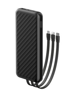 Buy 10000 mAh Slice Link Powerbank with 12W Fast Charging, Built-in Lightning,Type-C&Micro-USB Cables,Multi-Layer Protection Black in Saudi Arabia