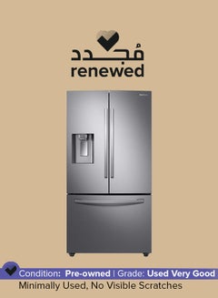 اشتري Renewed - Series 8 French Style Fridge Freezer With Twin Cooling Plus- Real Stainless 204 L RF23R62E3SREU Silver في الامارات