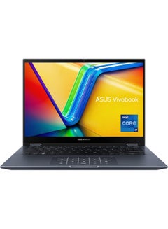 Buy Vivobook S 14 Flip Laptop With 14-Inch Display, Core i7-12700H Processor/16GB RAM/512GB SSD/Intel Iris XE Graphics/Windows 11 Home English/Arabic Quiet Blue in UAE
