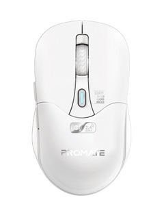 اشتري Wireless Mouse, Ergonomic 500mAh Rechargeable Mice With Dual Mode Connectivity, Bluetooth v5.1, 2.4Ghz Transmission, Adjustable 1600DPI, 6 Functional Buttons For MacBook Air, Dell XPS 13, Asus, Samo White في الامارات