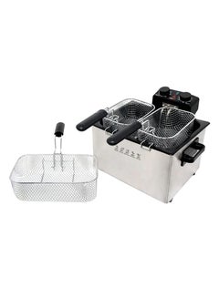 اشتري Stainless Steel Deep Oil Fryer Double Basket 5 L 2000 W 816.102.012 Black/Silver في السعودية