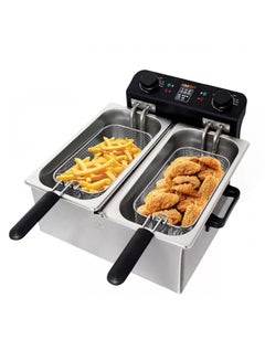 اشتري Stainless Steel Deep Oil Fryer Double Basket 6 L 2800 W 816.102.013 Black/Silver في السعودية