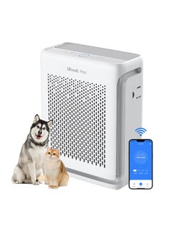 اشتري Smart Air Purifier For Pet Care Smart H13 True HEPA Filter With Pet Mode For Pet Odors, Pet Hairs, Allergy With Washable Pre-Filter To Trap Hairs Covers 52m² White LAP-V102S-AAS White في الامارات