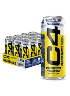 اشتري C4 Energy ZERO SUGAR Carbonated Drink Mango Foxtrot Pack of 12 473 ML في الامارات