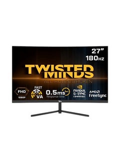 اشتري 27-Inch Curved Gaming Monitor, FHD 1920 x 1080, 0.5ms MPRT, 180Hz Refresh Rate, Fast VA, Free Sync & GSync Supported, Experience Smooth, Blur-Free Gaming, With Multiple I/O & HDMI 2.0 Black في الامارات