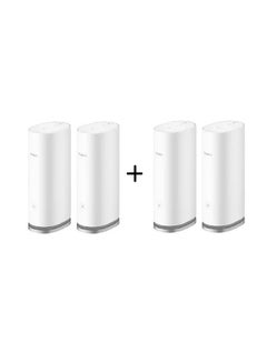 Buy WiFi Mesh3 WiFi6 AX3000 WS8100 (2 packs + 2 packs)= total 4 packs, HUAWEI Whole-Home Mesh System, HarmonyOS Mesh+, One-Touch Connect, Visualized Wi-Fi Diagnosis, Seamless & Speedy, Up to 3000Mbps White in UAE
