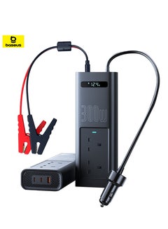 اشتري 300W Car Power Inverter 12V DC To 220V AC Car Adapter For Vehicles, Car Converter With 1 USB QC3.0 Ports, 2* PD3.0 Port, 2* AC 220V Outlets Fast Charging For Laptop, Smart Phone And Small Appliances Black في الامارات