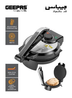 اشتري 8-Inch Non Stick Coating Chapati Maker With Heat Control And Indicator Lights 1000 W GCM5429N Silver/Black في السعودية