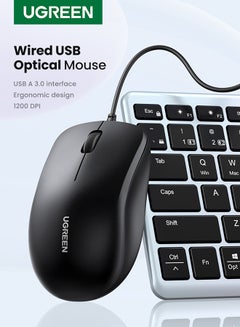 اشتري Wired Mouse, USB Wired Computer Mouse With Ergonomic Design, 1200 DPI 1.5m Length, Quiet Button Optical Corded Mouse For Laptop, PC, Desktop, Mac, Chromebook, Matebook Black في السعودية