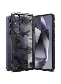 اشتري Fusion-X Case Compatible With Samsung Galaxy S24 Plus 5G Case (2024), Clear Hard Back With Shockproof Protective Bumper Phone Cover Camo Black في الامارات