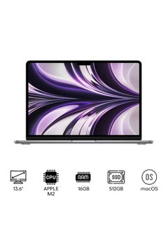 Buy MacBook Air - 13.6" / M2 / 8-Core CPU / 8-Core GPU / 16GB RAM / 512GB SSD / 1YW English/Arabic Space Grey in UAE
