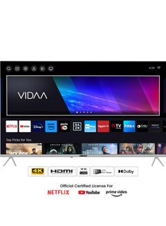 Buy 65 Inch Diamond UHD VIDAA 4K Smart TV With VIDAA Voice Dolby Vision Bluetooth And WiFi - 2024 Model UHD65VID Silver in UAE