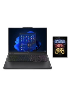 اشتري Legion Pro 5 Gaming Laptop With 16-Inch Display, Core i9-13900HX Processor/64GB RAM/4TB SSD/8GB NVIDIA Geforce RTX 4070 Graphics Card/Windows 11 With Neon Game Quotes English Black في الامارات