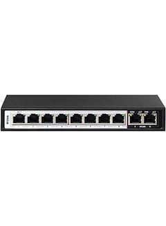 Buy 10-Port PoE Switch with 8 Long Reach 250m PoE Ports and 2 Uplink Ports Black in UAE